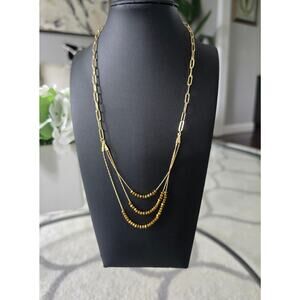 Marlyn Schiff Gold Chain Beaded Necklace